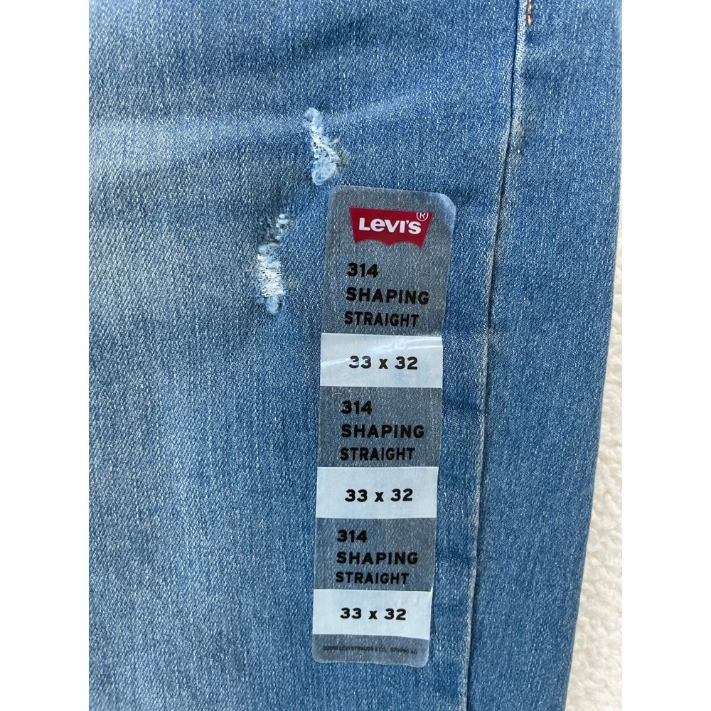 Levi Women 33 314 Shaping Straight Jeans Blue Stellar Stretch Mid Rise - Picture 9 of 16